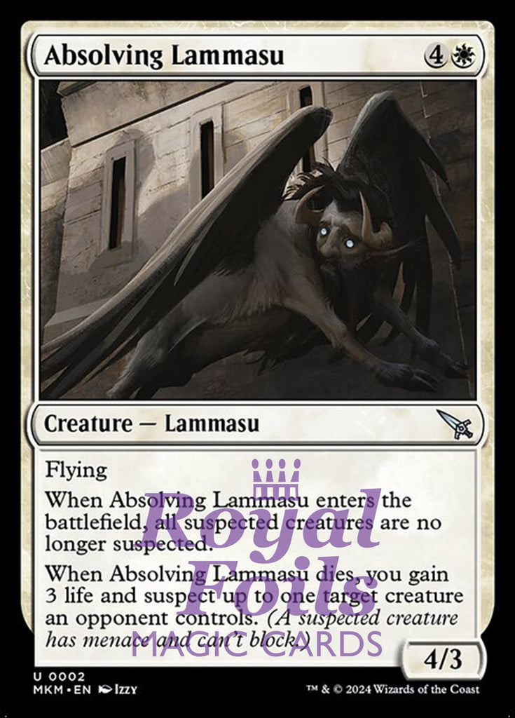 Absolving Lammasu 4x FOIL MTG Murders at Karlov Manor MKM Uncommon MINT white Absolving Lammasu 4x FOIL MTG Murders at Karlov Manor MKM Uncommon MINT white