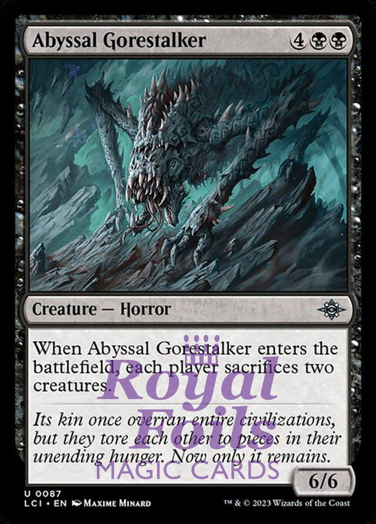 Abyssal Gorestalker 4x FOIL Lost Caverns of Ixilan MTG LCI Uncommon MINT black Abyssal Gorestalker 4x FOIL Lost Caverns of Ixilan MTG LCI Uncommon MINT black