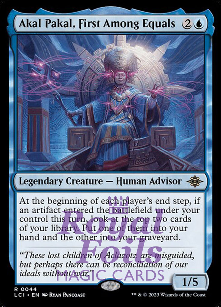 Akal Pakal, First Among Equals 2x FOIL Lost Caverns of Ixilan MTG LCI Rare MINT blue Akal Pakal, First Among Equals 2x FOIL Lost Caverns of Ixilan MTG LCI Rare MINT blue