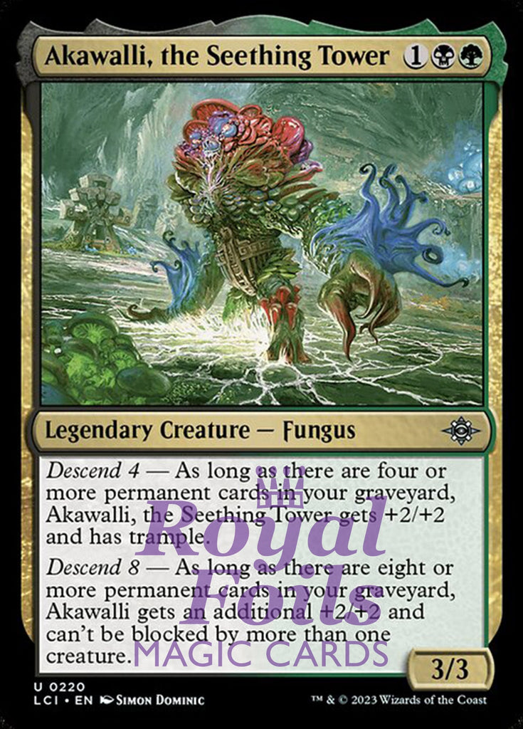 Akawalli, the Seething Tower 4x FOIL Lost Caverns of Ixilan MTG LCI Uncommon MINT black green Akawalli, the Seething Tower 4x FOIL Lost Caverns of Ixilan MTG LCI Uncommon MINT black green
