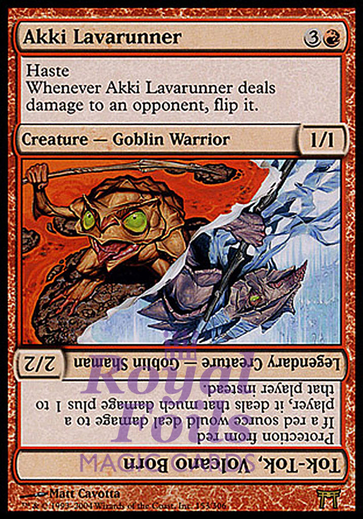 Akki Lavarunner Tok-Tok Volcano Born 1x FOIL CHK MTG Champions Kamigawa Rare MINT red Akki Lavarunner Tok-Tok Volcano Born 1x FOIL CHK MTG Champions Kamigawa Rare MINT red