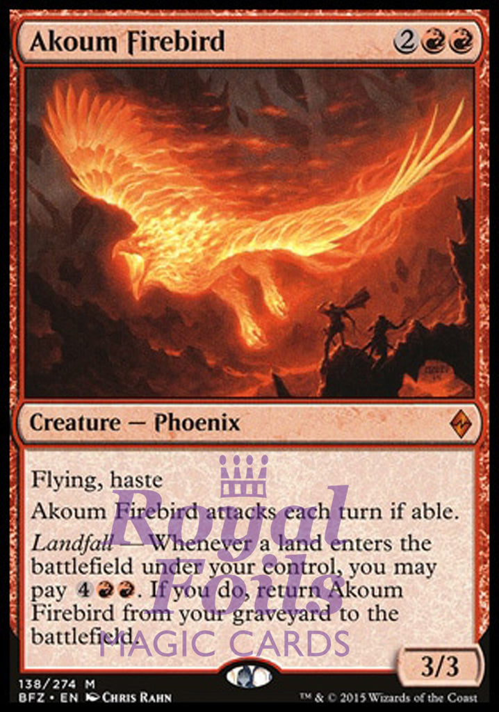 Akoum Firebird 1x FOIL BFZ MTG Battle for Zendikar Mythic MINT red Akoum Firebird 1x FOIL BFZ MTG Battle for Zendikar Mythic MINT red