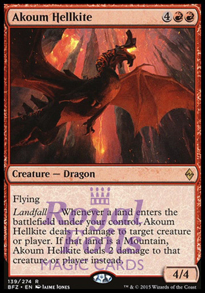 Akoum Hellkite 2x FOIL BFZ MTG Battle for Zendikar Rare MINT red Akoum Hellkite 2x FOIL BFZ MTG Battle for Zendikar Rare MINT red