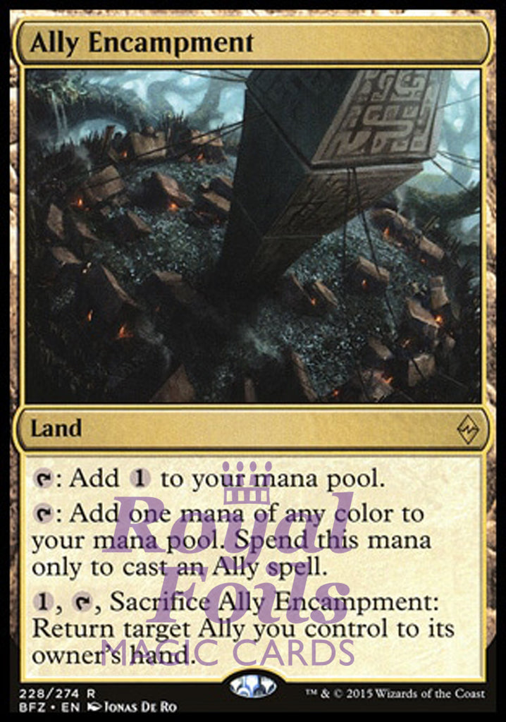 Ally Encampment 1x FOIL BFZ MTG Battle for Zendikar Rare MINT land Ally Encampment 1x FOIL BFZ MTG Battle for Zendikar Rare MINT land