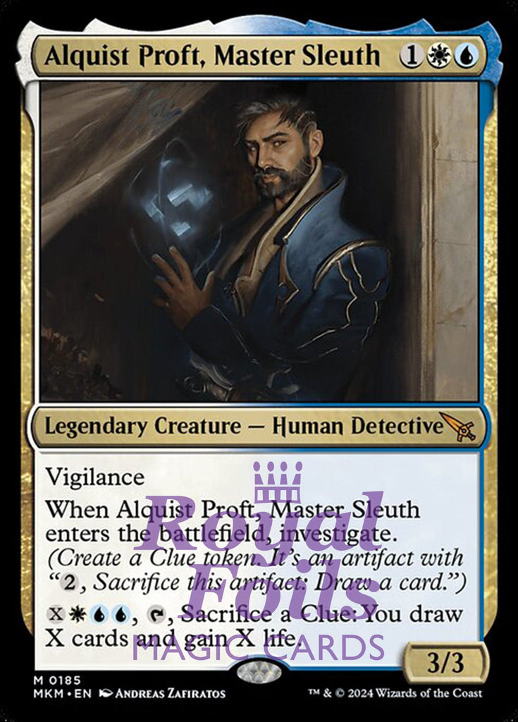 Alquist Proft, Master Sleuth 1x FOIL MTG Murders at Karlov Manor MKM Mythic MINT white blue Alquist Proft, Master Sleuth 1x FOIL MTG Murders at Karlov Manor MKM Mythic MINT white blue