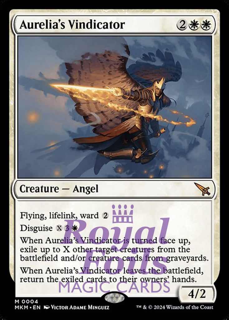 Aurelia's Vindicator 1x FOIL MTG Murders at Karlov Manor MKM Mythic MINT white Aurelia's Vindicator 1x FOIL MTG Murders at Karlov Manor MKM Mythic MINT white