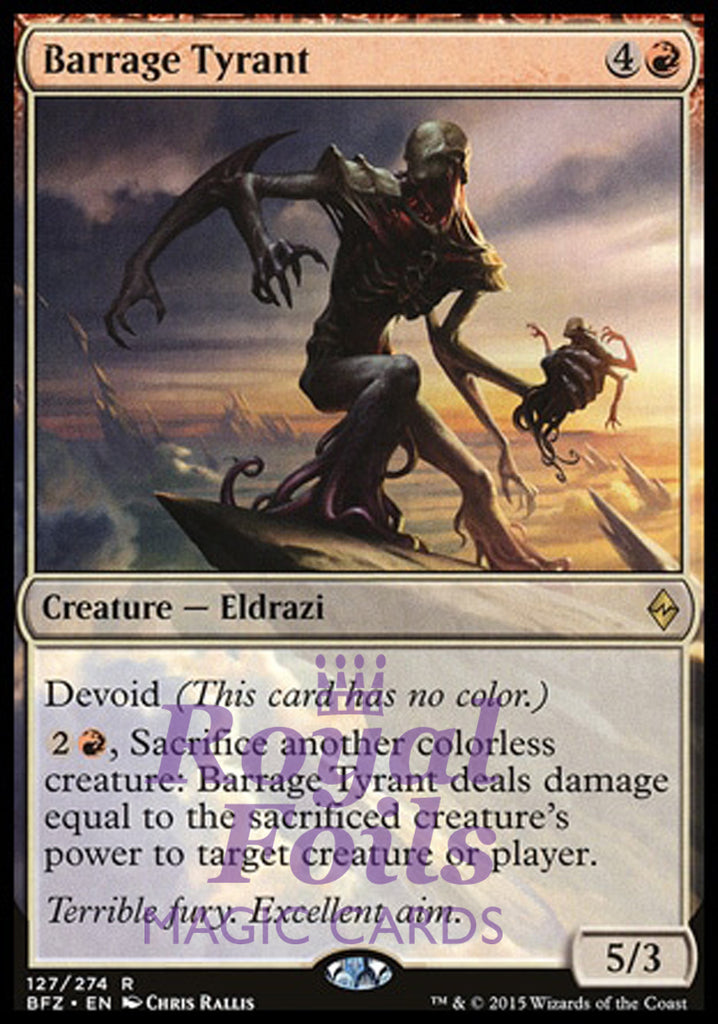 Barrage Tyrant 2x FOIL BFZ MTG Battle for Zendikar Rare MINT red Barrage Tyrant 2x FOIL BFZ MTG Battle for Zendikar Rare MINT red