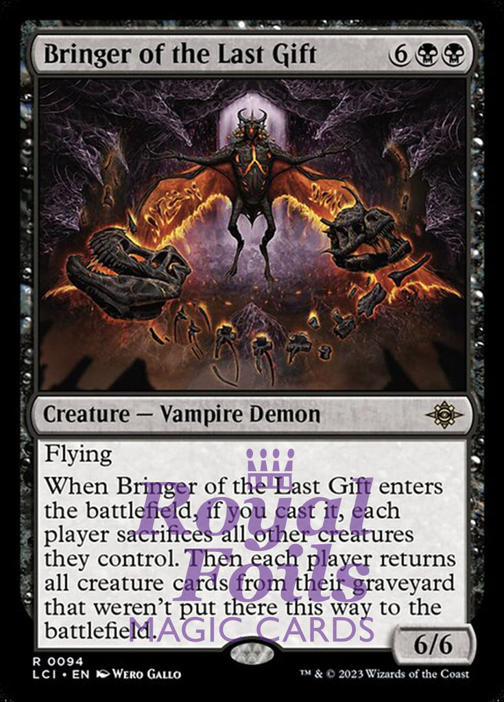 Bringer of the Last Gift 2x FOIL Lost Caverns of Ixalan MTG LCI Rare MINT black Bringer of the Last Gift 2x FOIL Lost Caverns of Ixalan MTG LCI Rare MINT black