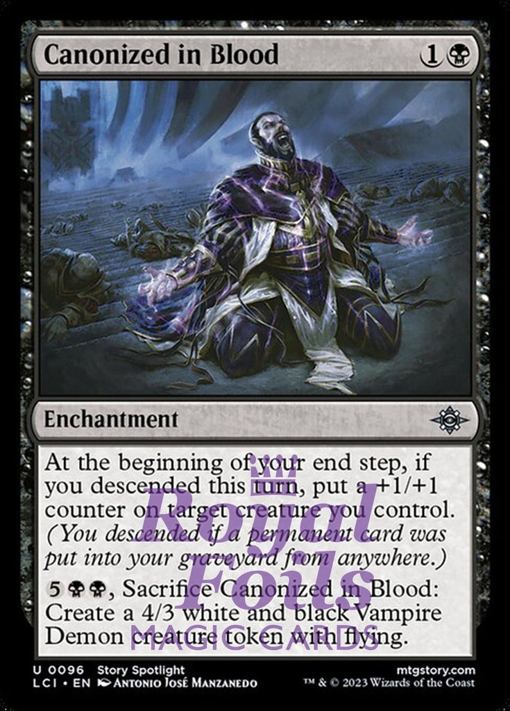 Canonized in Blood 4x FOIL Lost Caverns of Ixalan MTG LCI Uncommon MINT black Canonized in Blood 4x FOIL Lost Caverns of Ixalan MTG LCI Uncommon MINT black