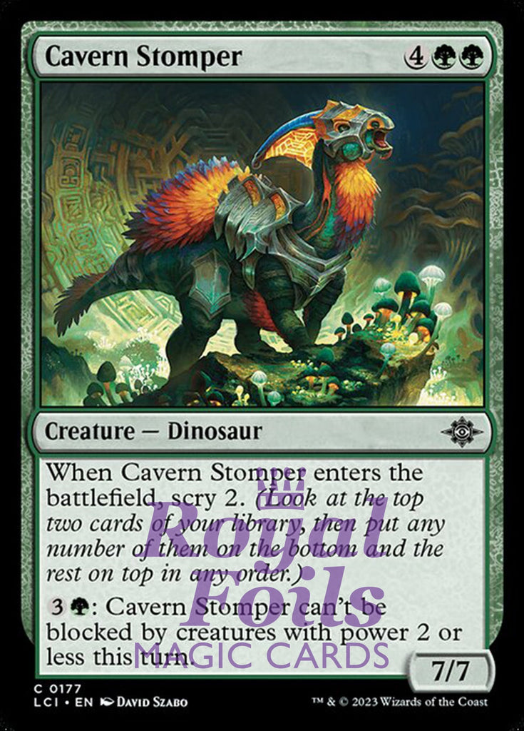 Cavern Stomper 4x FOIL Lost Caverns of Ixalan MTG LCI Common MINT green Cavern Stomper 4x FOIL Lost Caverns of Ixalan MTG LCI Common MINT green