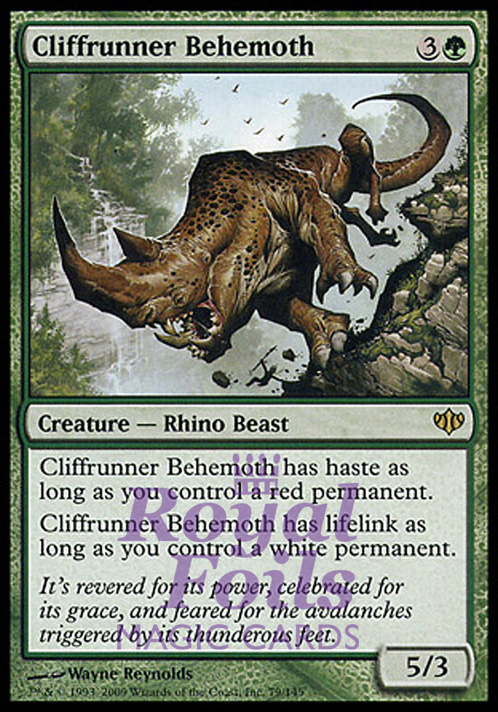 Cliffrunner Behemoth 1x FOIL CON MTG Conflux Rare MINT green Cliffrunner Behemoth 1x FOIL CON MTG Conflux Rare MINT green