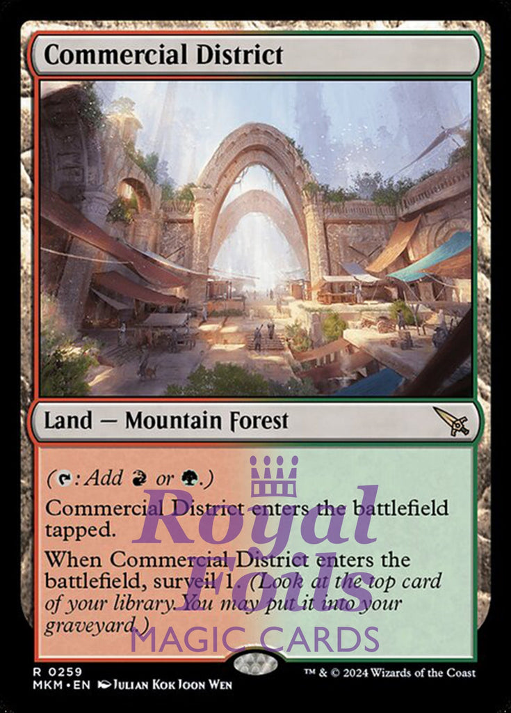 Commercial District 1x FOIL MTG Murders at Karlov Manor MKM Rare MINT red green Commercial District 1x FOIL MTG Murders at Karlov Manor MKM Rare MINT red green