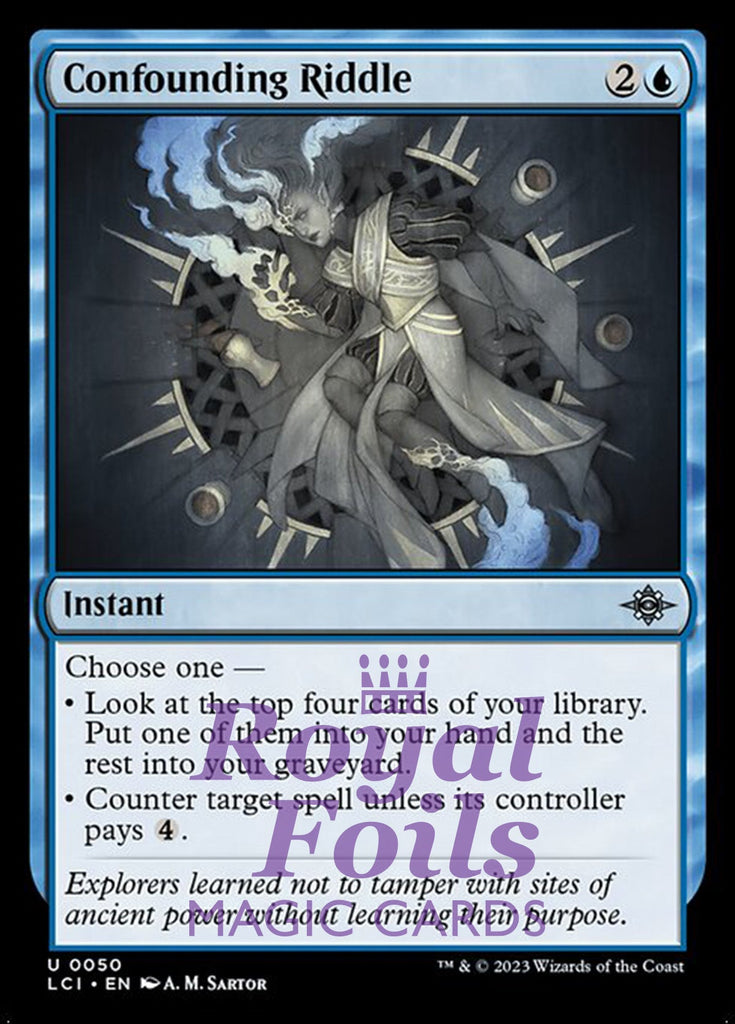 Confounding Riddle 4x FOIL Lost Caverns of Ixalan MTG LCI Uncommon MINT blue Confounding Riddle 4x FOIL Lost Caverns of Ixalan MTG LCI Uncommon MINT blue