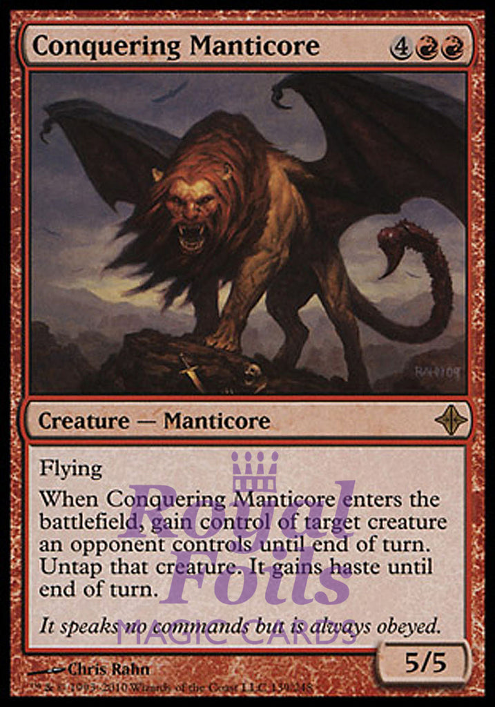 Conquering Manticore 3x FOIL ROE MTG Rise of Eldrazi Rare 2 MINT + 1 NM red Conquering Manticore 3x FOIL ROE MTG Rise of Eldrazi Rare 2 MINT + 1 NM red