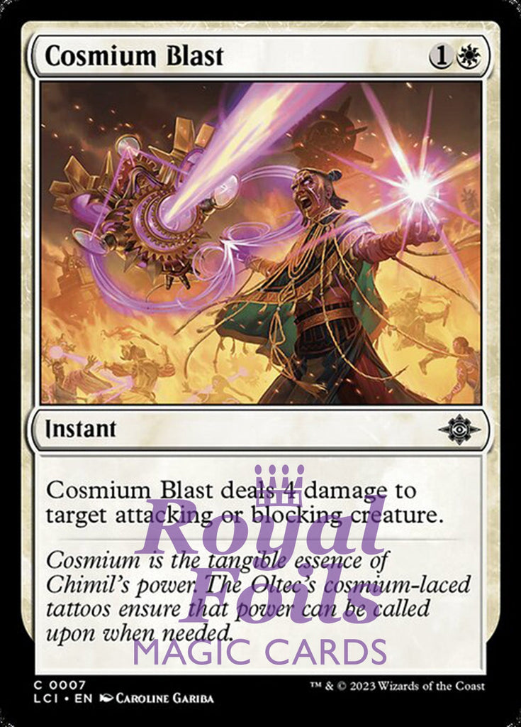 Cosmium Blast 4x FOIL Lost Caverns of Ixalan MTG LCI Common MINT white Cosmium Blast 4x FOIL Lost Caverns of Ixalan MTG LCI Common MINT white