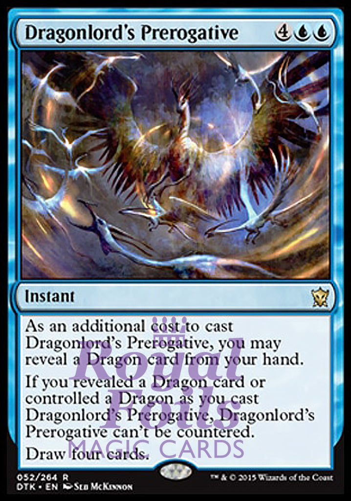 Dragonlord's Prerogative 1x FOIL DTK MTG Dragons of Tarkir Rare MINT blue Dragonlord's Prerogative 1x FOIL DTK MTG Dragons of Tarkir Rare MINT blue