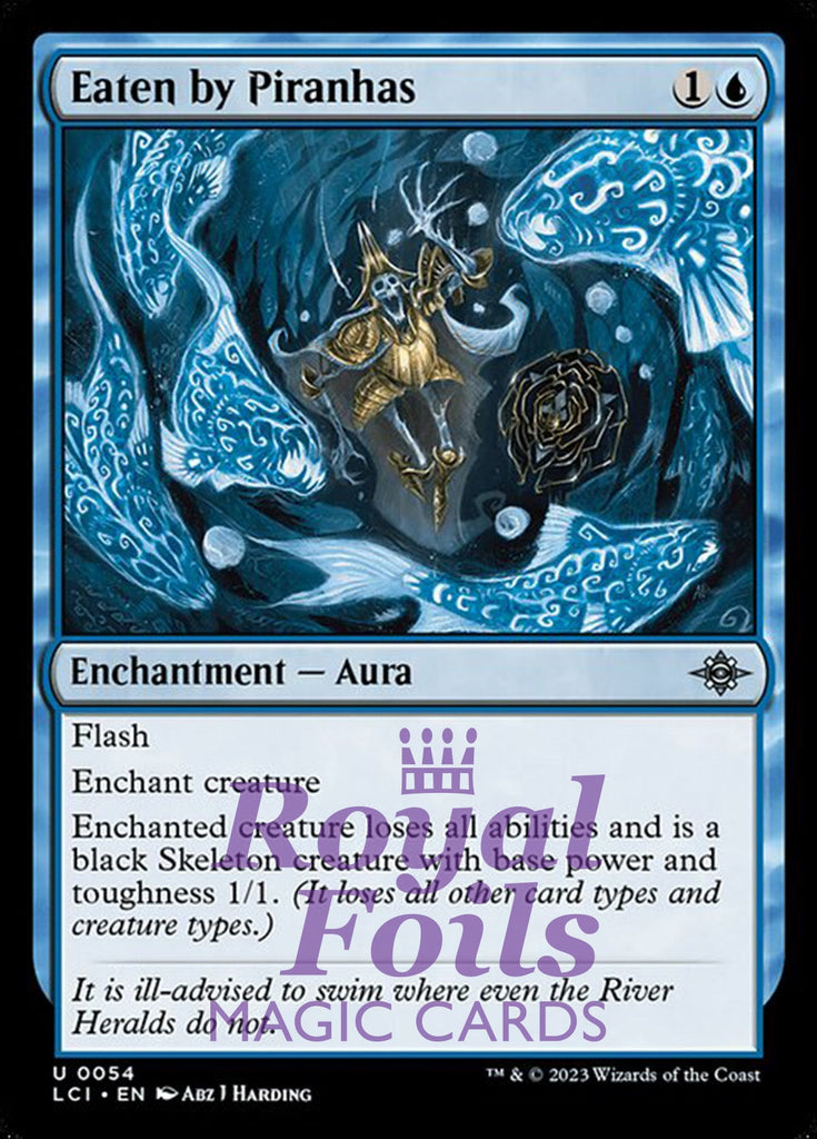 Eaten by Piranhas 4x FOIL Lost Caverns of Ixalan MTG LCI Uncommon MINT blue Eaten by Piranhas 4x FOIL Lost Caverns of Ixalan MTG LCI Uncommon MINT blue