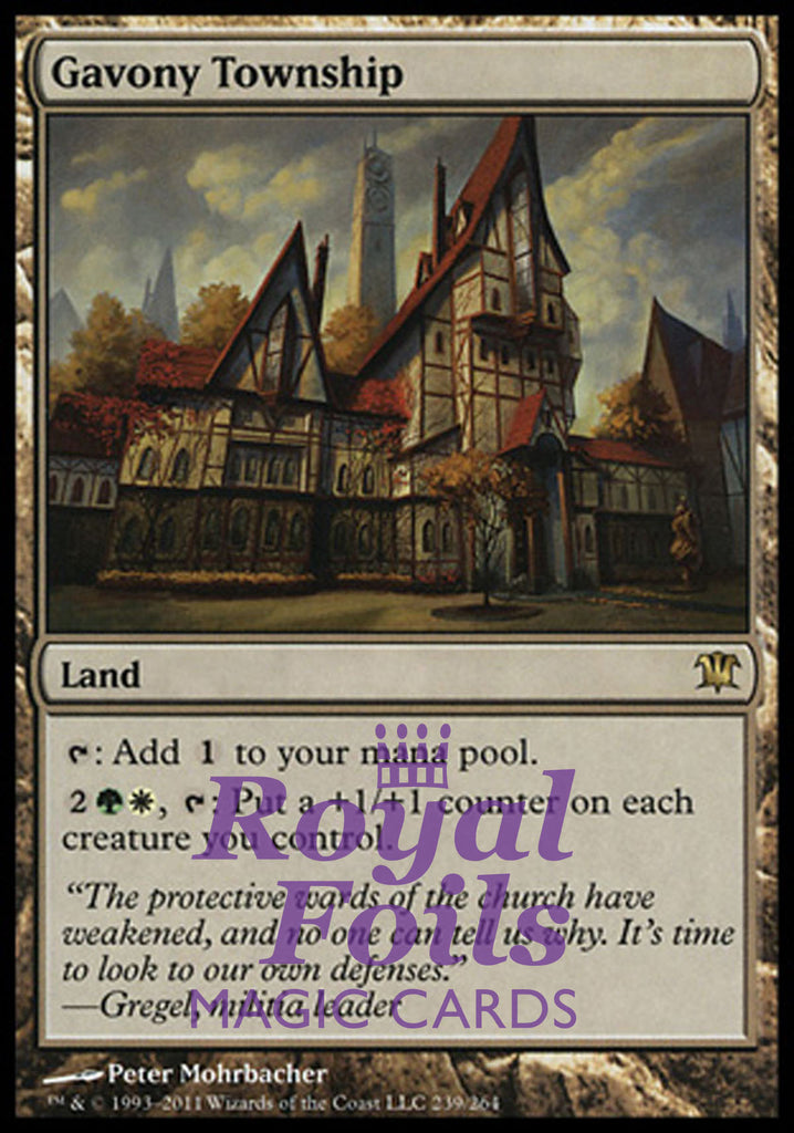 Gavony Township 1x FOIL ISD MTG Innistrad Rare MINT green white land Gavony Township 1x FOIL ISD MTG Innistrad Rare MINT green white land