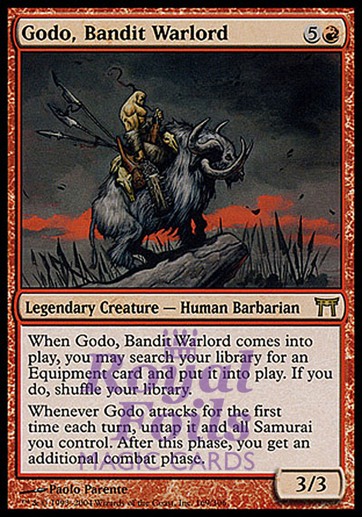 Godo Bandit Warlord 1x FOIL CHK MTG Champions Kamigawa Rare MINT red Godo Bandit Warlord 1x FOIL CHK MTG Champions Kamigawa Rare MINT red