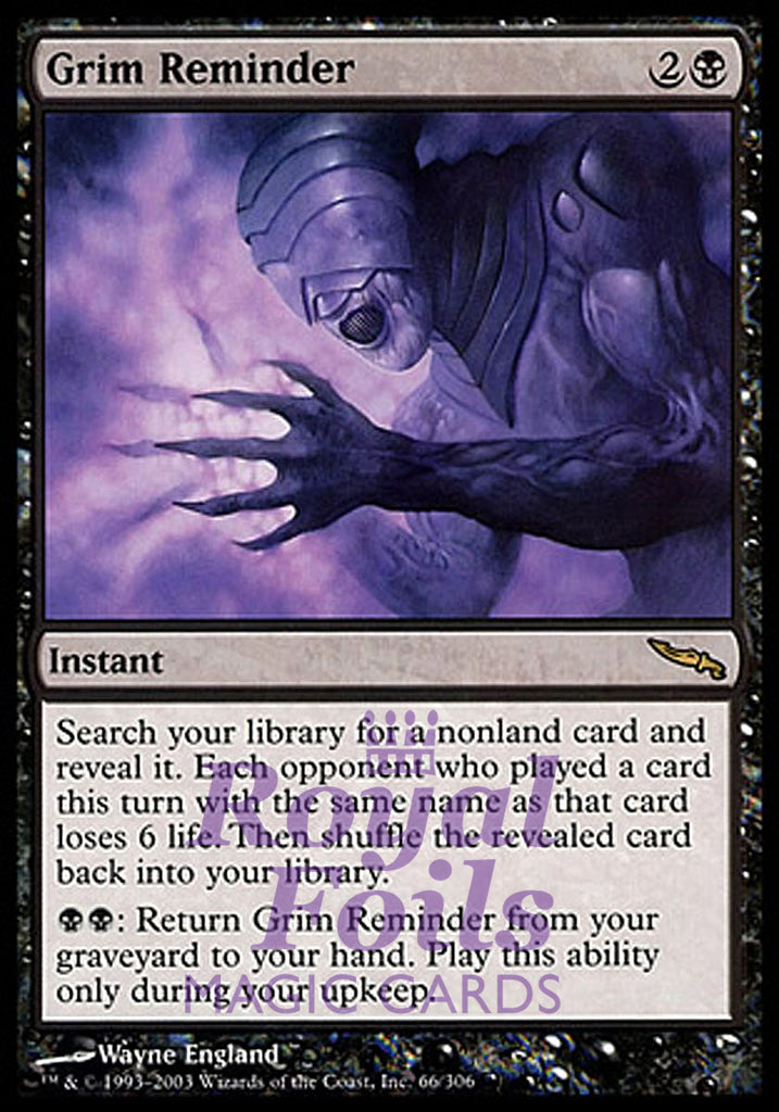 Grim Reminder 1x FOIL MDN MTG Mirrodin Rare MINT black Grim Reminder 1x FOIL MDN MTG Mirrodin Rare MINT black