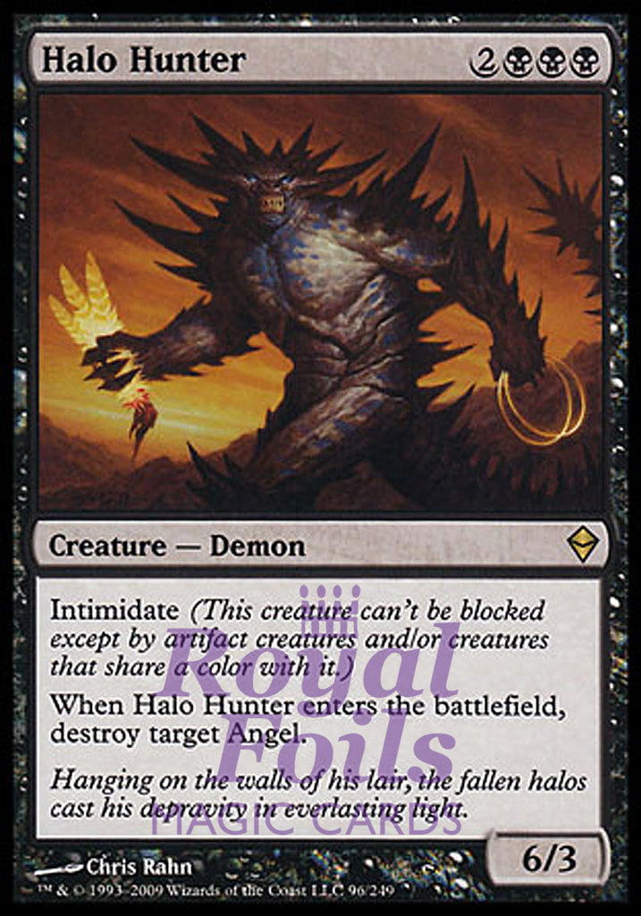 Halo Hunter 2x FOIL ZEN MTG Zendikar Rare MINT black Halo Hunter 2x FOIL ZEN MTG Zendikar Rare MINT black