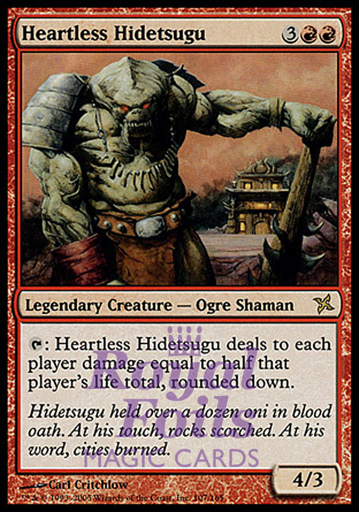 Heartless Hidetsugu 1x FOIL BOK MTG Betrayers Kamigawa Rare MINT red Heartless Hidetsugu 1x FOIL BOK MTG Betrayers Kamigawa Rare MINT red