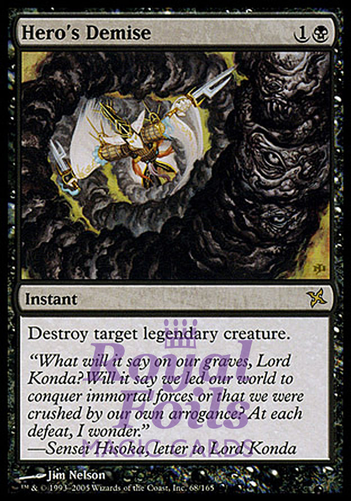 Hero's Demise 1x FOIL BOK MTG Betrayers Kamigawa Rare MINT black Hero's Demise 1x FOIL BOK MTG Betrayers Kamigawa Rare MINT black