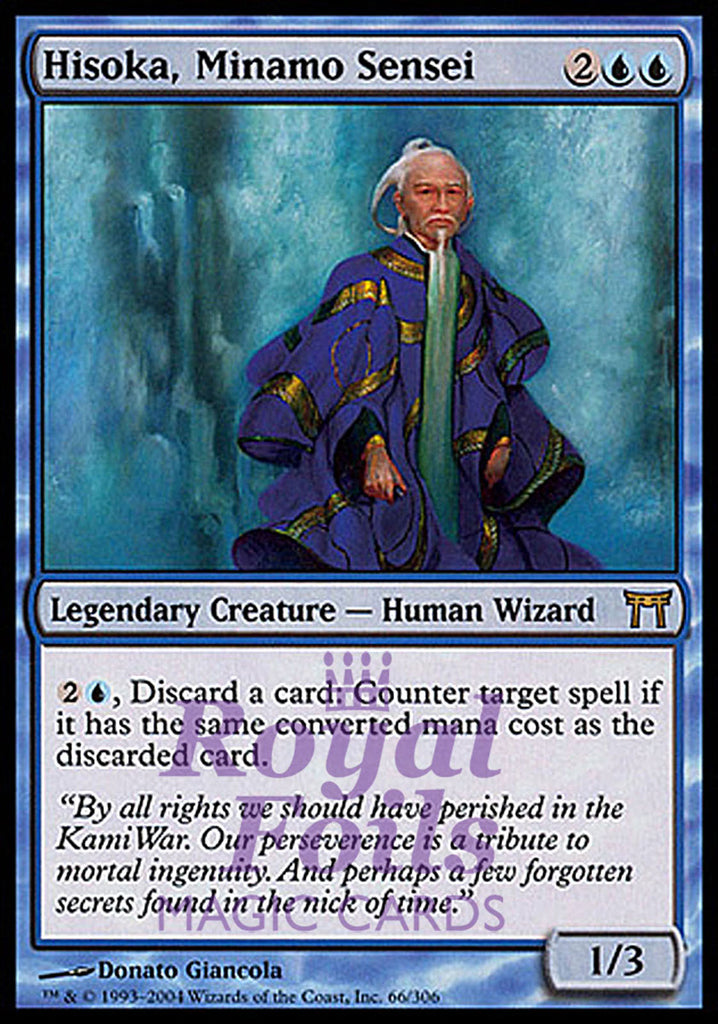 Hisoka Minamo Sensei 1x FOIL CHK MTG Champions Kamigawa Rare MINT blue Hisoka Minamo Sensei 1x FOIL CHK MTG Champions Kamigawa Rare MINT blue