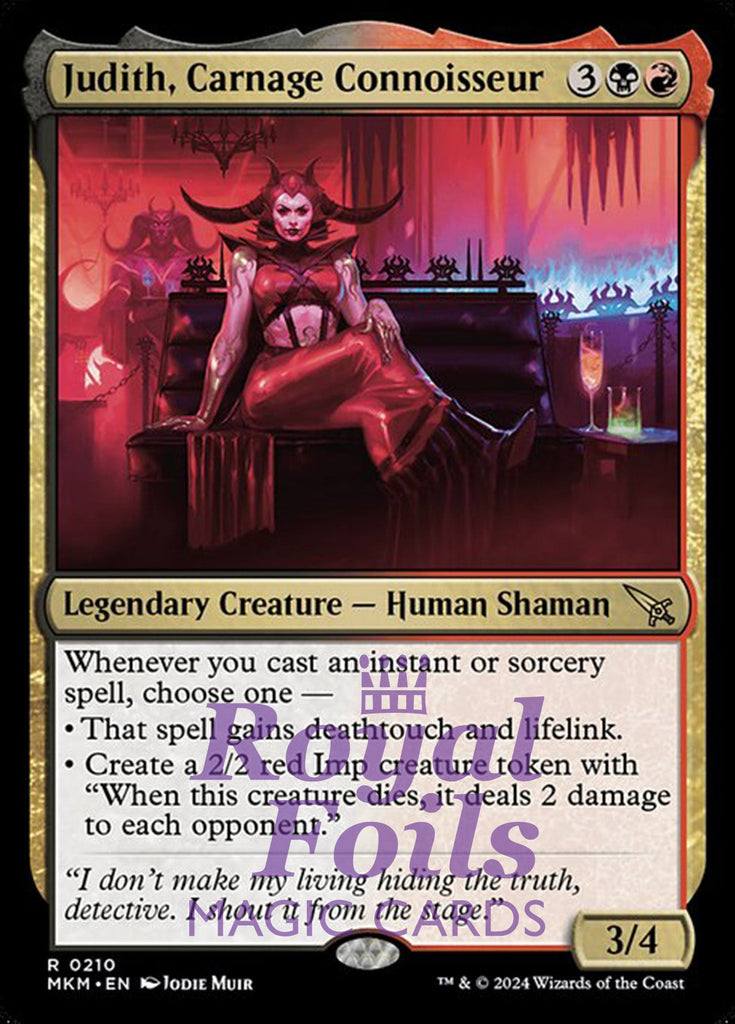 Judith, Carnage Connoisseur 2x FOIL MTG Murders at Karlov Manor MKM Rare MINT red black Judith, Carnage Connoisseur 2x FOIL MTG Murders at Karlov Manor MKM Rare MINT red black