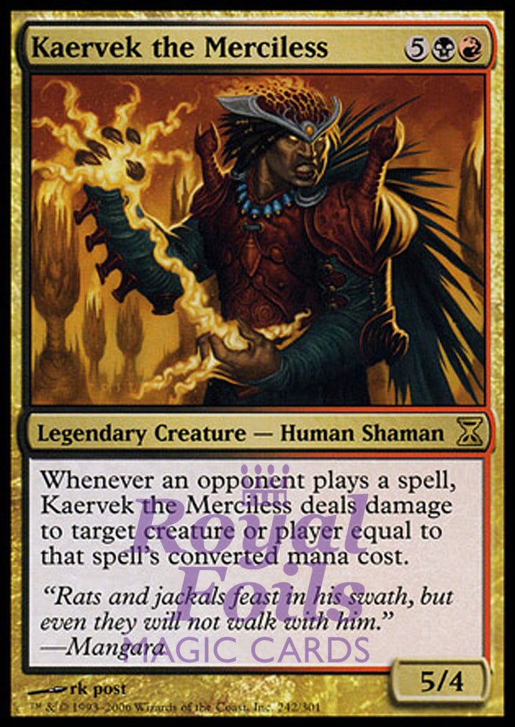 Kaervek the Merciless 1x FOIL TSP MTG Time Spiral Rare MINT black red Kaervek the Merciless 1x FOIL TSP MTG Time Spiral Rare MINT black red