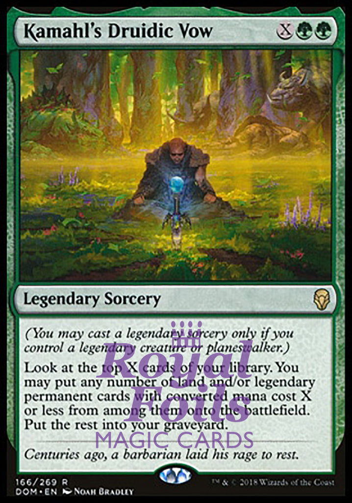 Kamahl's Druidic Vow 1x FOIL DOM MTG Dominaria Uncommon MINT green Kamahl's Druidic Vow 1x FOIL DOM MTG Dominaria Uncommon MINT green