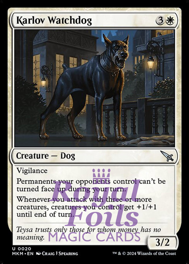 Karlov Watchdog 4x FOIL MTG Murders at Karlov Manor MKM Uncommon MINT white Karlov Watchdog 4x FOIL MTG Murders at Karlov Manor MKM Uncommon MINT white