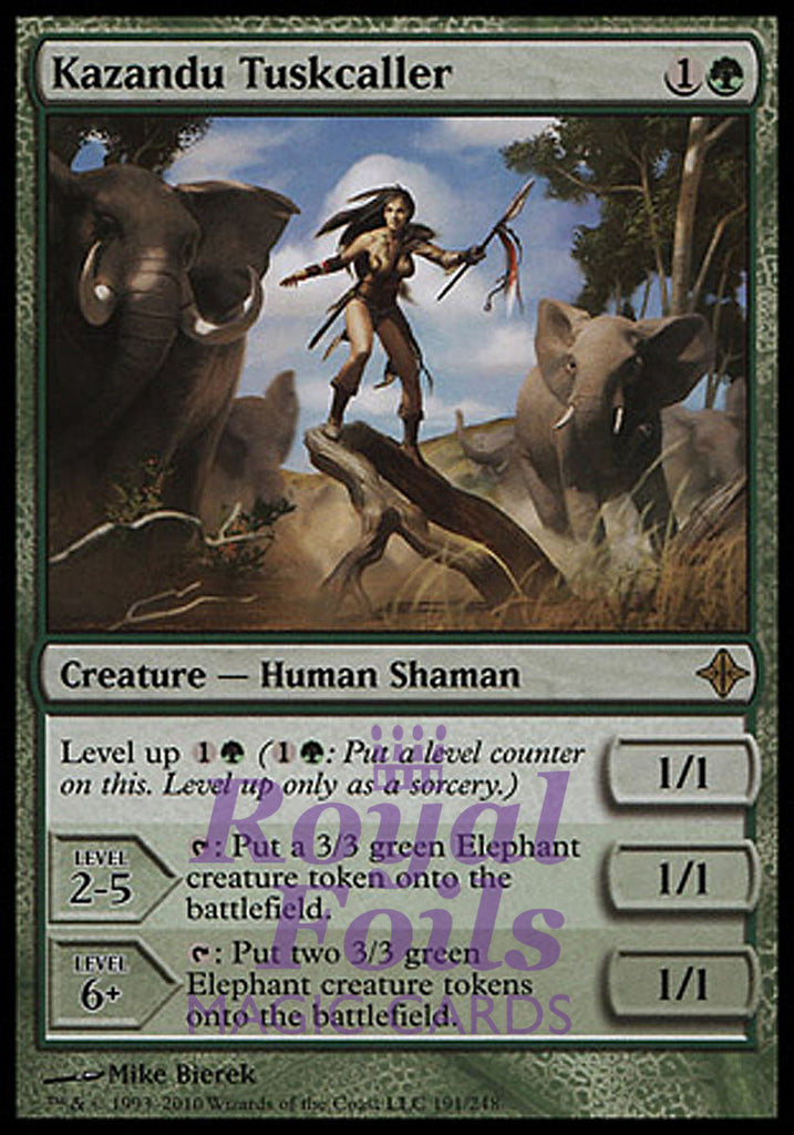 Kazandu Tuskcaller 1x FOIL ROE MTG Rise of Eldrazi Rare MINT green Kazandu Tuskcaller 1x FOIL ROE MTG Rise of Eldrazi Rare MINT green
