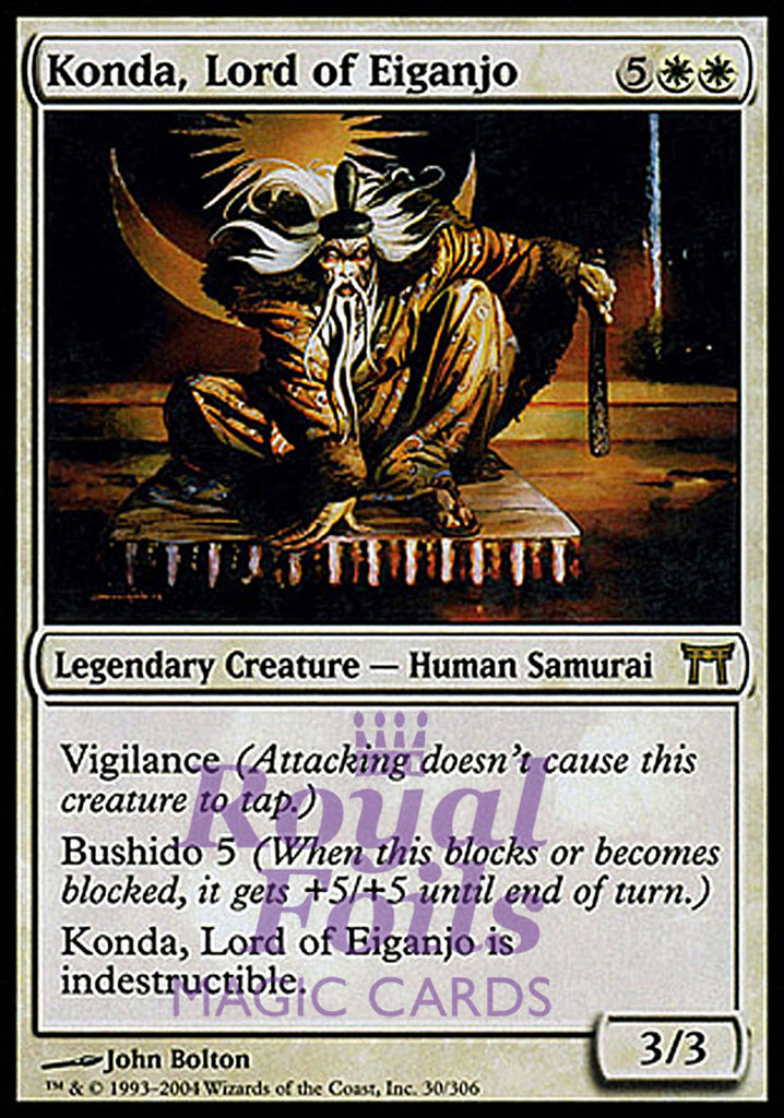 Konda Lord of Eiganjo 1x FOIL CHK MTG Champions Kamigawa Rare MINT white Konda Lord of Eiganjo 1x FOIL CHK MTG Champions Kamigawa Rare MINT white