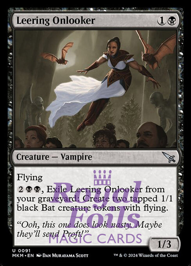 Leering Onlooker 4x FOIL MTG Murders at Karlov Manor MKM Uncommon MINT black Leering Onlooker 4x FOIL MTG Murders at Karlov Manor MKM Uncommon MINT black