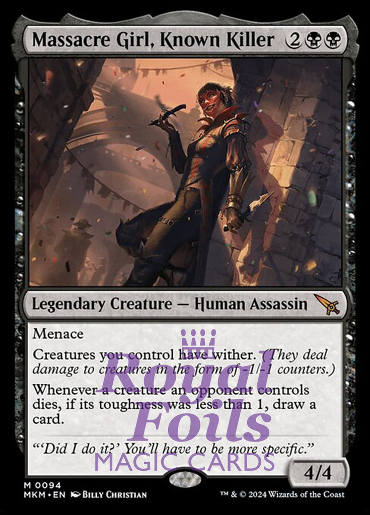 Massacre Girl, Known Killer 1x FOIL MTG Murders at Karlov Manor MKM Mythic MINT black Massacre Girl, Known Killer 1x FOIL MTG Murders at Karlov Manor MKM Mythic MINT black
