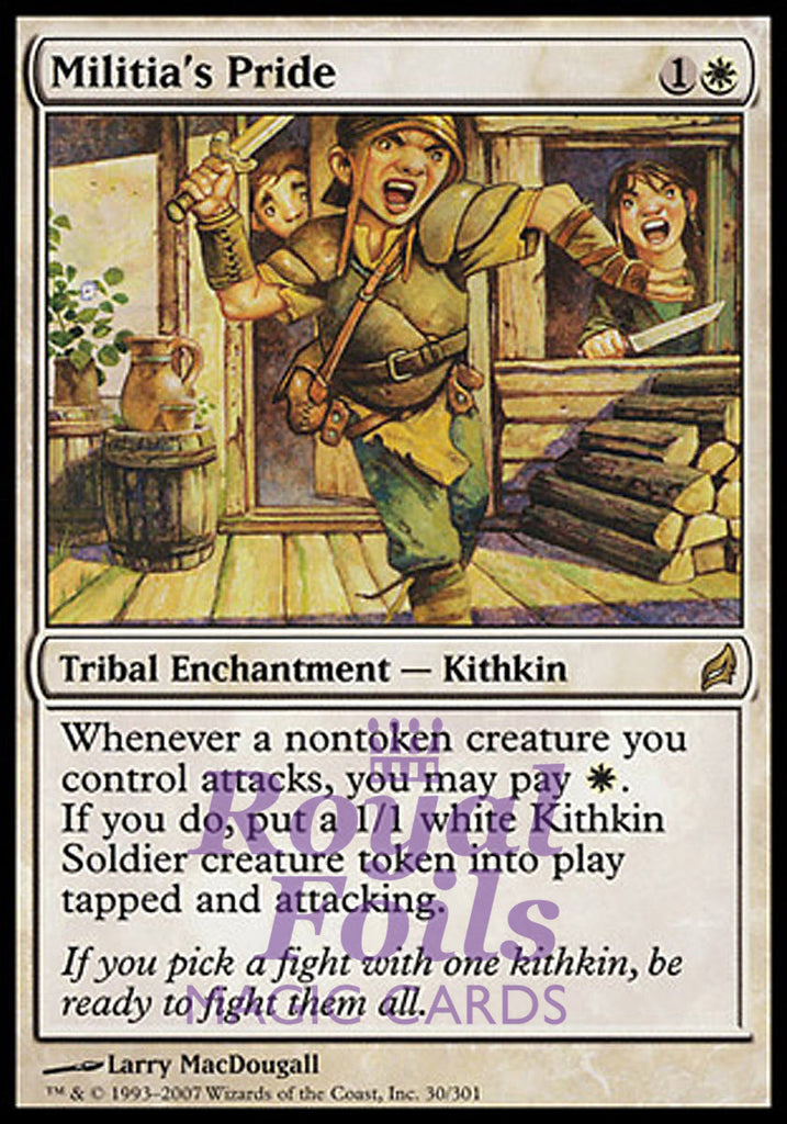 Militia's Pride 1x FOIL LRW MTG Lorwyn Rare MINT white Militia's Pride 1x FOIL LRW MTG Lorwyn Rare MINT white