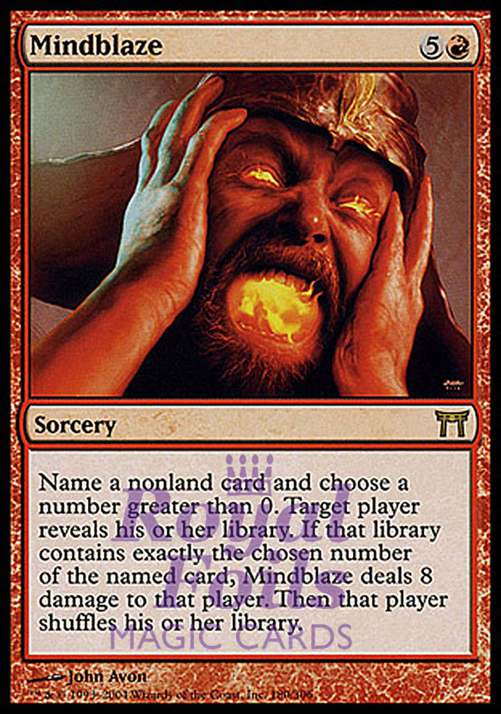 Mindblaze 1x FOIL CHK MTG Champions Kamigawa Rare MINT red Mindblaze 1x FOIL CHK MTG Champions Kamigawa Rare MINT red