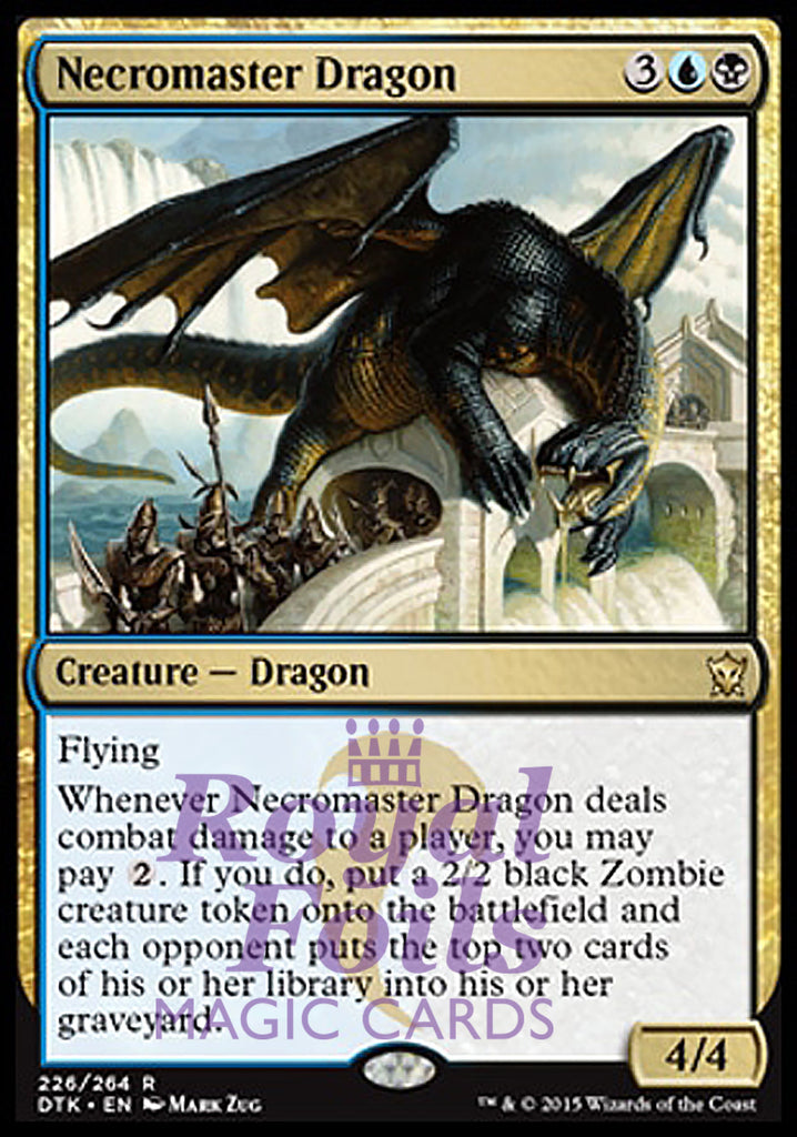 Necromaster Dragon 1x FOIL DTK MTG Dragons of Tarkir Rare MINT blue black Necromaster Dragon 1x FOIL DTK MTG Dragons of Tarkir Rare MINT blue black
