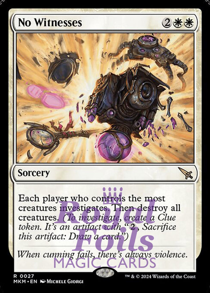 No Witnesses 2x FOIL MTG Murders at Karlov Manor MKM Rare MINT white No Witnesses 2x FOIL MTG Murders at Karlov Manor MKM Rare MINT white