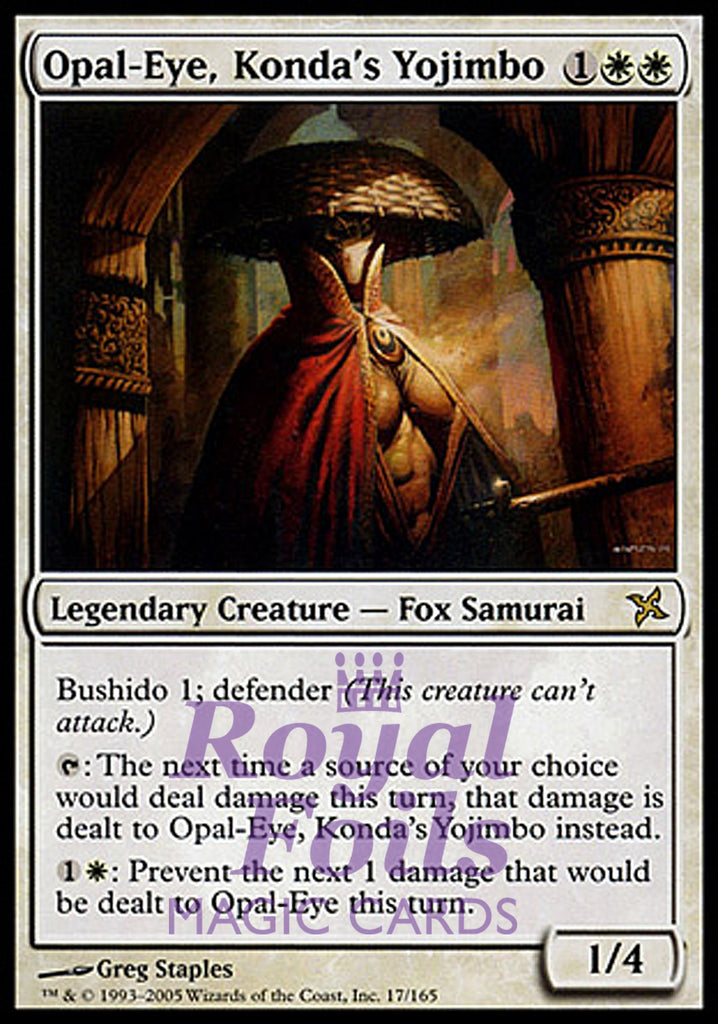Opal-Eye Konda's Yojimbo 1x FOIL BOK MTG Betrayers Kamigawa Rare MINT white Opal-Eye Konda's Yojimbo 1x FOIL BOK MTG Betrayers Kamigawa Rare MINT white