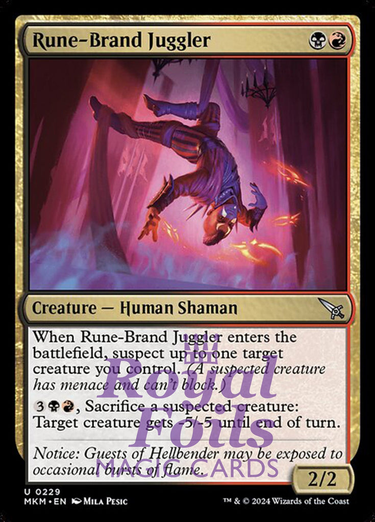 Rune-Brand Juggler 4x FOIL MTG Murders at Karlov Manor MKM Uncommon MINT black red Rune-Brand Juggler 4x FOIL MTG Murders at Karlov Manor MKM Uncommon MINT black red