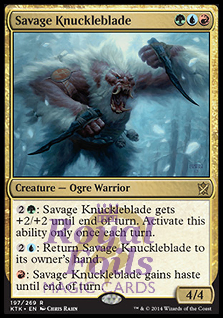 Savage Knuckleblade 1x FOIL MTG KTK Khans of Tarkir Rare MINT green blue red Savage Knuckleblade 1x FOIL MTG KTK Khans of Tarkir Rare MINT green blue red