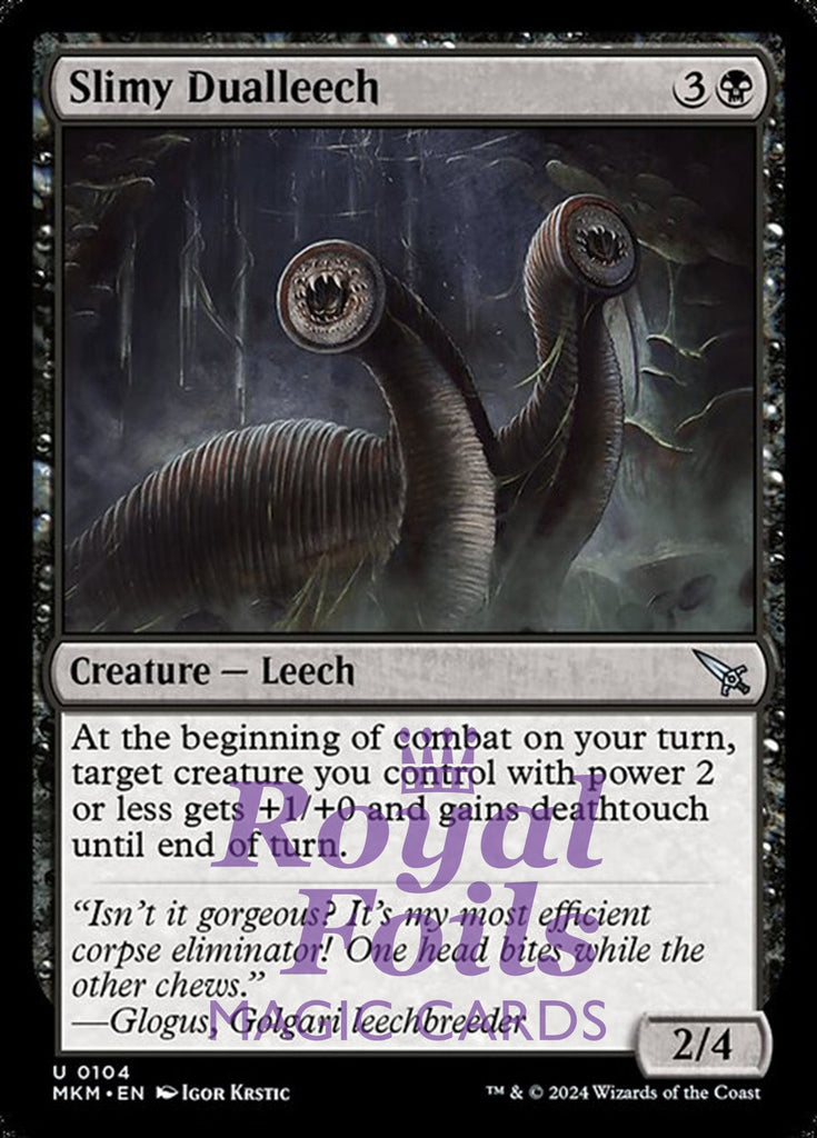 Slimy Dualleech 4x FOIL MTG Murders at Karlov Manor MKM Uncommon MINT black Slimy Dualleech 4x FOIL MTG Murders at Karlov Manor MKM Uncommon MINT black