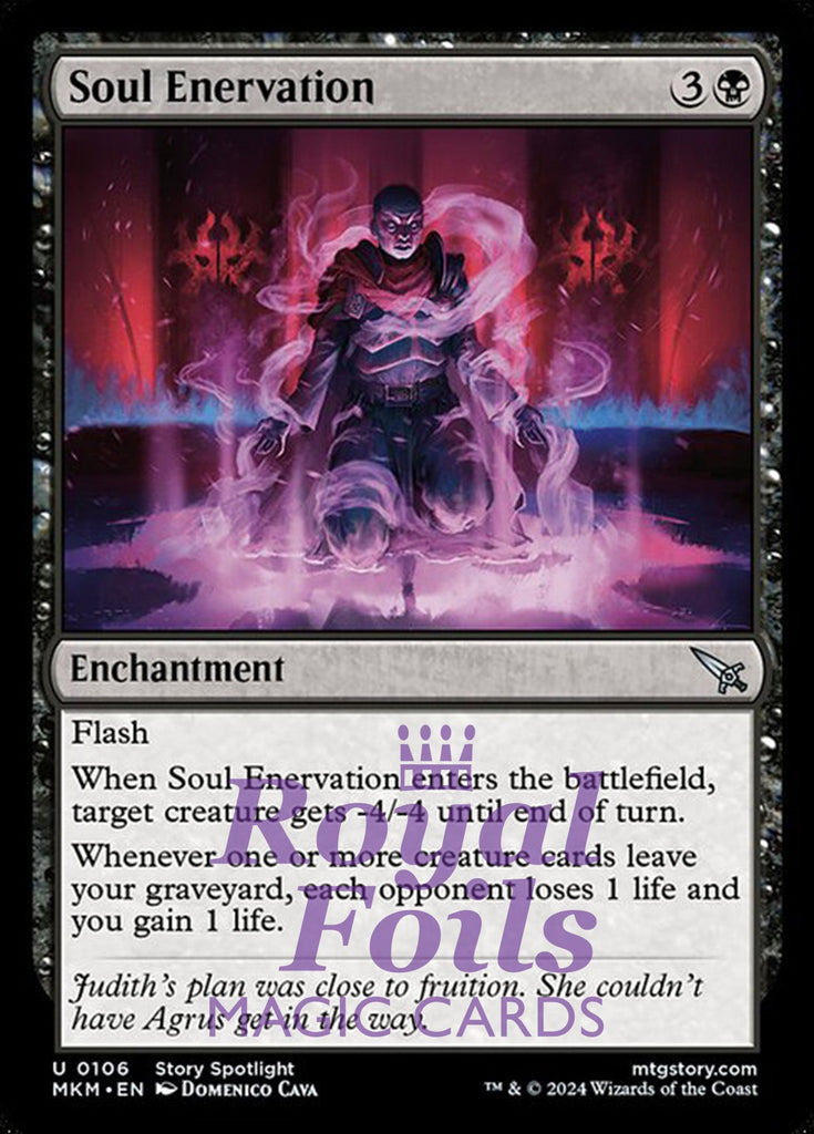 Soul Enervation 4x FOIL MTG Murders at Karlov Manor MKM Uncommon MINT black Soul Enervation 4x FOIL MTG Murders at Karlov Manor MKM Uncommon MINT black