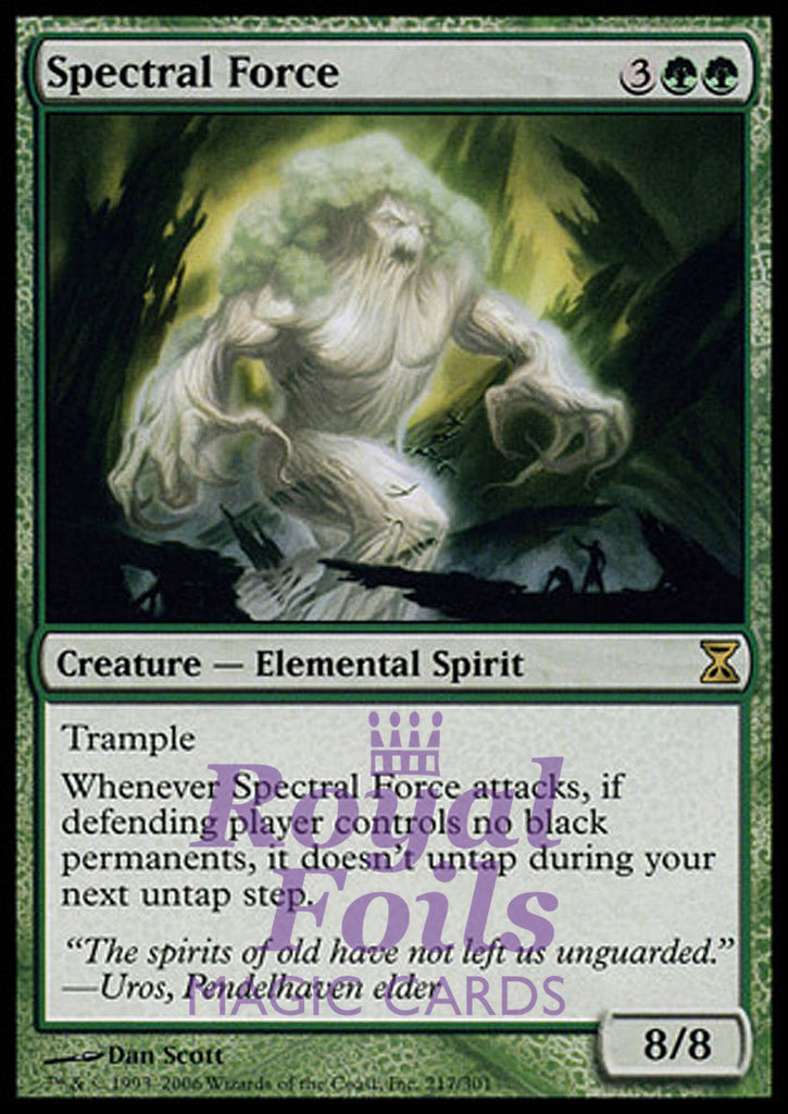 Spectral Force 2x FOIL TSP MTG Time Spiral Rare MINT + VF green Spectral Force 2x FOIL TSP MTG Time Spiral Rare MINT + VF green