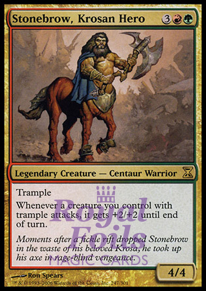 Stonebrow Krosan Hero 1x FOIL TSP MTG Time Spiral Rare MINT red green Stonebrow Krosan Hero 1x FOIL TSP MTG Time Spiral Rare MINT red green