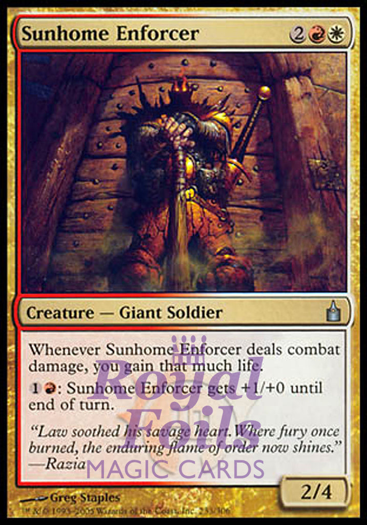 Sunhome Enforcer 2x FOIL RAV MTG Ravnica Uncommon MINT red white Sunhome Enforcer 2x FOIL RAV MTG Ravnica Uncommon MINT red white