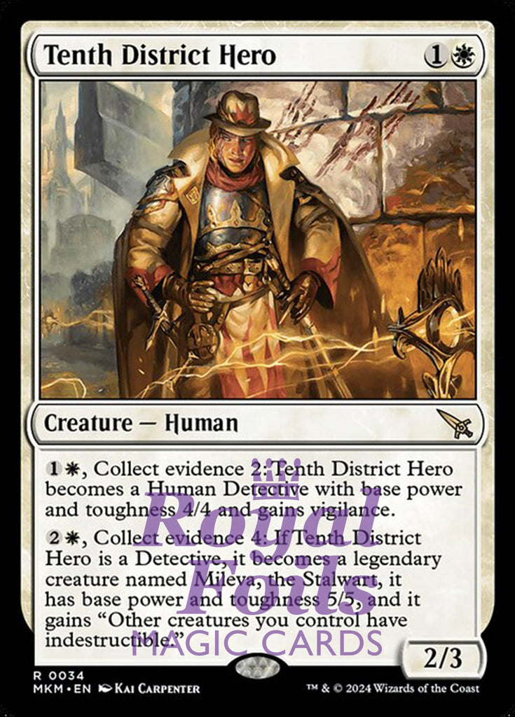 Tenth District Hero 2x FOIL MTG Murders at Karlov Manor MKM Rare MINT white Tenth District Hero 2x FOIL MTG Murders at Karlov Manor MKM Rare MINT white