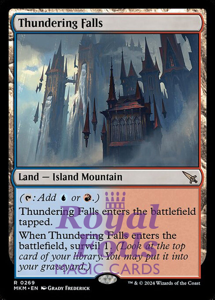 Thundering Falls 1x FOIL MTG Murders at Karlov Manor MKM Rare MINT blue red land Thundering Falls 1x FOIL MTG Murders at Karlov Manor MKM Rare MINT blue red land